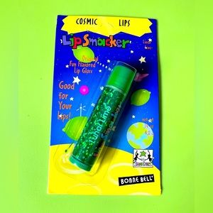 HTF Vintage Bonne Bell Lip Smacker Cosmic Lips Lunar Lime Gloss Balm ~ Free Gift